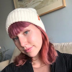 Nobis Cable Knit cream/white beanie hat